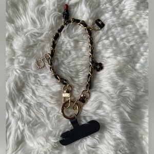 Faux Leather Charm Lanyard